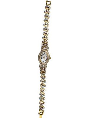 Goldtone & Clear Multitone Rhinestone Wrist