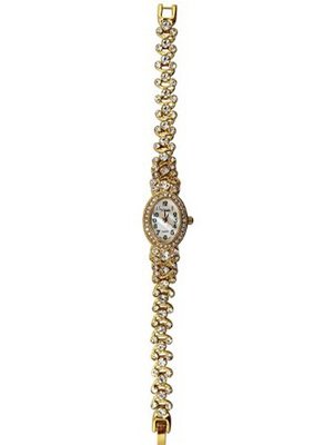 Goldtone & Clear Rhinestone Wrist