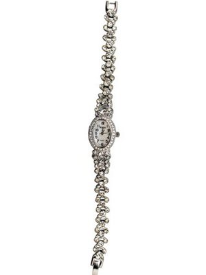 Silvertone & Clear Rhinestone Wrist