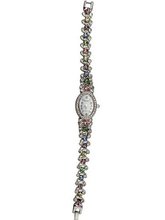 Silvertone & Rainbow Rhinestone Wrist