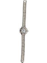 Silvertone & Rhinestone Flower Wrist