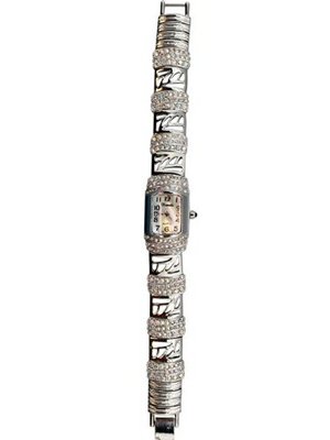 Vogue Silvertone & Rhinestone Wrist