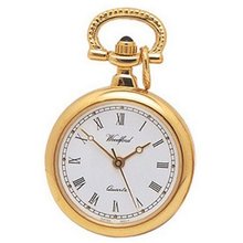 Gold Plated Open Face Quartz Pendant by Woodford