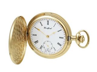 Woodford Gold Plated Mechanical Analogue 1069 with Chain and Separate Second Hand Dial (Suitable for Engraving)