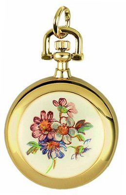 Woodford Ladies' Quartz Pendant , 1202, Gold-Plated Floral Back