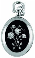 Woodford Ladies' Quartz Pendant , 1226, Chrome-Finished Floral Back with 28 Inch Chain
