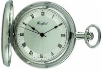 Woodford Mechanical Full-Hunter Pocket , 1054, Chrome-Finished Sun-Burst Dial with Chain (Suitable for Engraving)