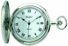Woodford Quartz Full-Hunter Pocket , 1218, Two-Tone with Chain (Suitable for Engraving)