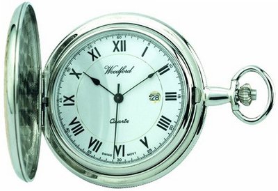 Woodford Quartz Full-Hunter Pocket , 1218, Two-Tone with Chain (Suitable for Engraving)