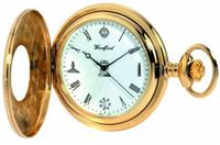 Woodford Quartz Half-Hunter Pocket , 1213, Gold-Plated Masonic Dial (Suitable for Engraving)