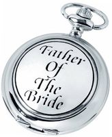 Woodford Quartz Pocket , 1885/Q, Chrome-Finished Father of the Bride Pattern with Chain (Suitable for Engraving)