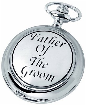 Woodford Quartz Pocket , 1886/Q, Chrome-Finished Father of the Groom Pattern with Chain (Suitable for Engraving)