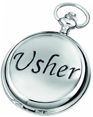 Woodford Quartz Pocket , 1888/Q, Chrome-Finished Usher Pattern with Chain (Suitable for Engraving)