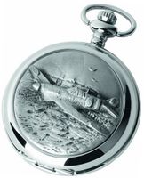 Woodford Quartz Pocket , 1892/Q, Chrome-Finished Hurricane Fighter Pattern with Chain (Suitable for Engraving)