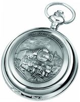 Woodford Quartz Pocket , 1893/Q, Chrome-Finished Flying Scot Pattern with Chain (Suitable for Engraving)