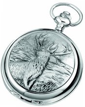 Woodford Quartz Pocket , 1913/Q, Chrome-Finished Monarch Of The Glen Pattern with Chain (Suitable for Engraving)