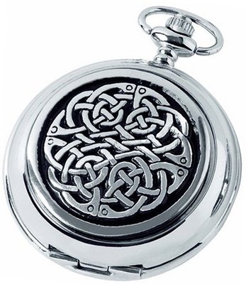 Woodford Skeleton Pocket , 1873/Sk, Chrome-Finished Never Ending Knot Pattern with Chain (Suitable for Engraving)