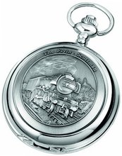 Woodford Skeleton Pocket , 1893/SK, Chrome-Finished Flying Scot Pattern with Chain (Suitable for Engraving)