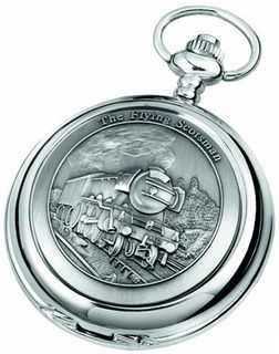 Woodford Skeleton Pocket , 1893/SK, Chrome-Finished Flying Scot Pattern with Chain (Suitable for Engraving)