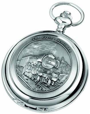 Woodford Skeleton Pocket , 1893/SK, Chrome-Finished Flying Scot Pattern with Chain (Suitable for Engraving)