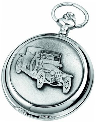 Woodford Skeleton Pocket , 1916/SK, Chrome-Finished Rolls Royce Silver Ghost Pattern with Chain (Suitable for Engraving)