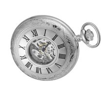 Woodford Sterling Silver Half Hunter Mechanical Analogue 1071 with Skeleton Movement (Suitable for Engraving)