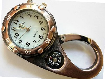 Copper Color Clip on Bag Pocket W/compass & Back Light