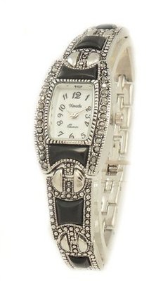 New Vintage Style Marcasite with Black Onyx Bracelet