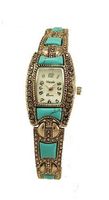 New Vintage Style Marcasite with Turquoise Ladies Silver tone Bracelet