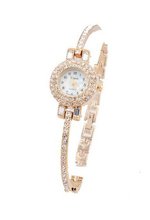 Petite and Feminine Classic Dress Gold tone Crystal Bracelet