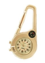 uXanadu Clip on Bag Pocket W/compass & Back Light Matt Silver Tone 