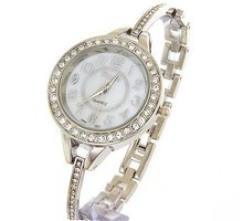 uXanadu Stylish Silver Tone Round Ladies MOP Dial Analog Bracelet Japan Movement 