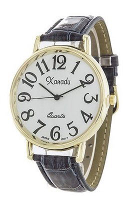 Xanadu Ladies Gold Tone Case Blue Leather with Easy to Read Dial