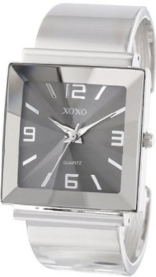 XOXO XO1094 Black Dial Silver-tone Bangle