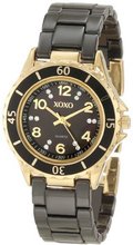 XOXO XO2001 Black Ceramic and Gold-Tone with Swarovski Crystal Accents