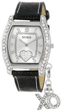XOXO XO3089 Black Lizard Strap with "XO" Charm