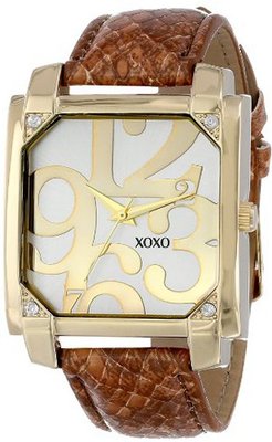 XOXO XO3172 Silver Dial Brown Snake Strap