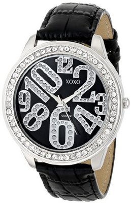 XOXO XO3183 Black Dial Black Crocodile Genuine Leather