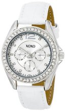 XOXO XO3186 Rhinestone Accent Dial White Crocodile Strap