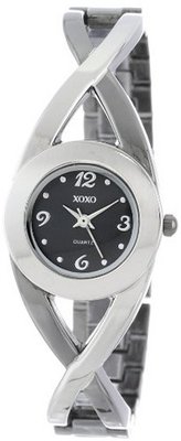 XOXO XO5218 Black Dial Two-Tone Half Cuff and Half Bracelet