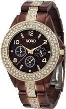 XOXO XO5455 Rhinestone Accent Chocolate Brown Analog Bracelet