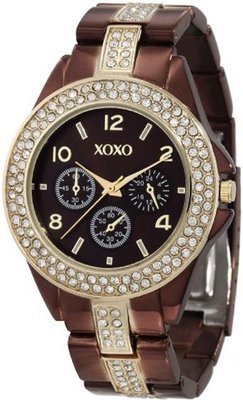 XOXO XO5455 Rhinestone Accent Chocolate Brown Analog Bracelet