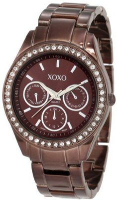 XOXO XO5458 Rhinestone Accent Chocolate Brown Analog