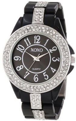 XOXO XO5461 Rhinestone Accent Black Analog Bracelet