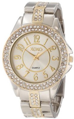 XOXO XO5462 Rhinestone Accent Two-Tone Analog Bracelet