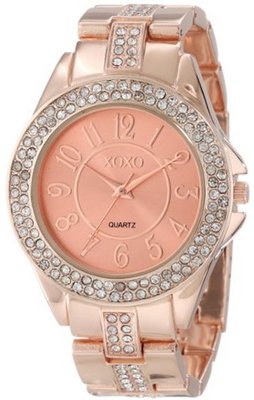 XOXO XO5466 Rhinestone Accent Rose Gold Analog Bracelet