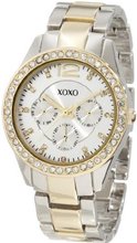 XOXO XO5478 Two-Tone Bracelet With Rhinestones Accent Bezel