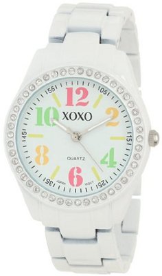 XOXO XO5484 Rhinestone Accent White Analog Bracelet