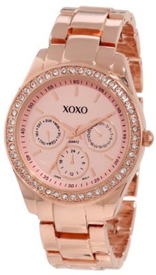 XOXO XO5502 Rhinestone Accented Rose Gold-Tone Bracelet