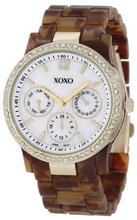 XOXO XO5524 Tortoise Bracelet with Rhinestones on Gold Case